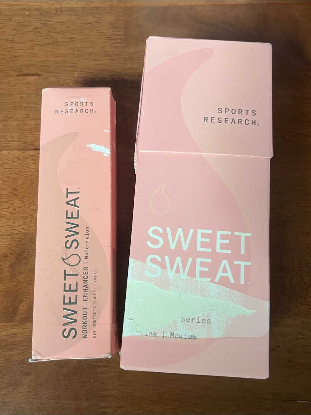 NIB Sweet Sweat Waist Trimmer Size Medium + Workout Enhancer Gel Watermelon Set